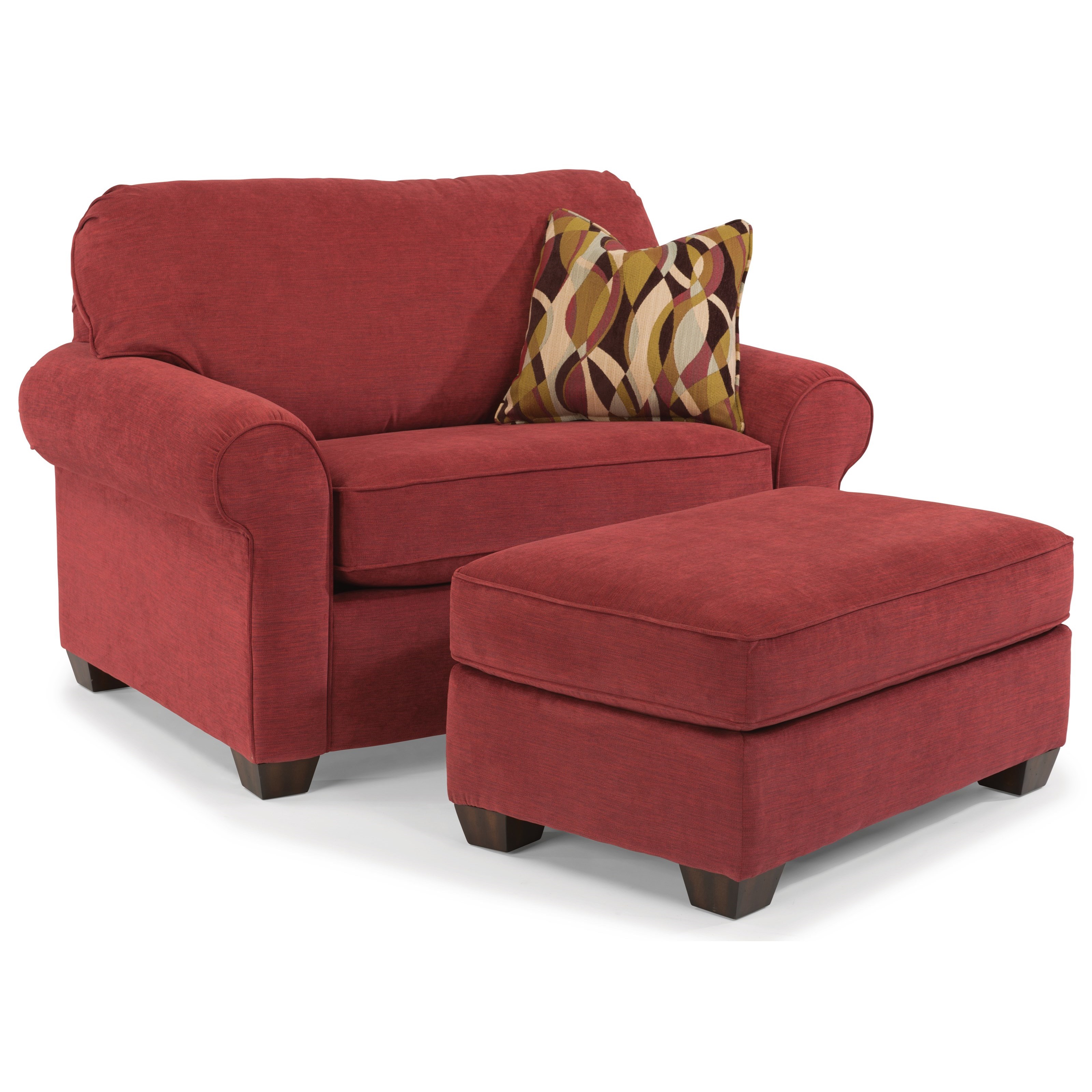 Red chair and a discount half with ottoman